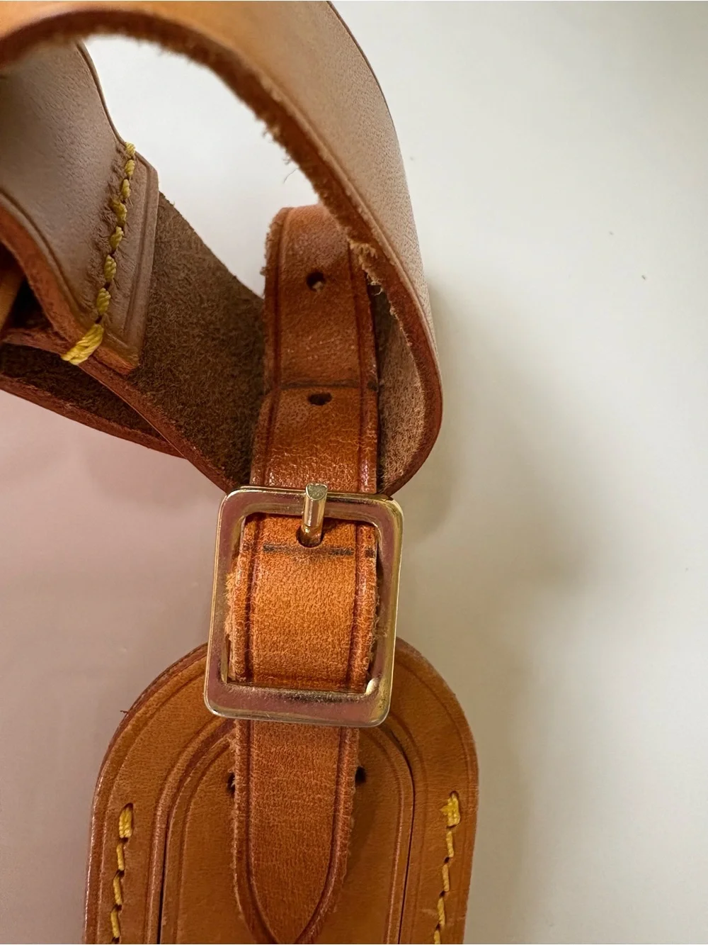 Authentic Louis Vuitton Vachetta Luggage Tag Set EUC